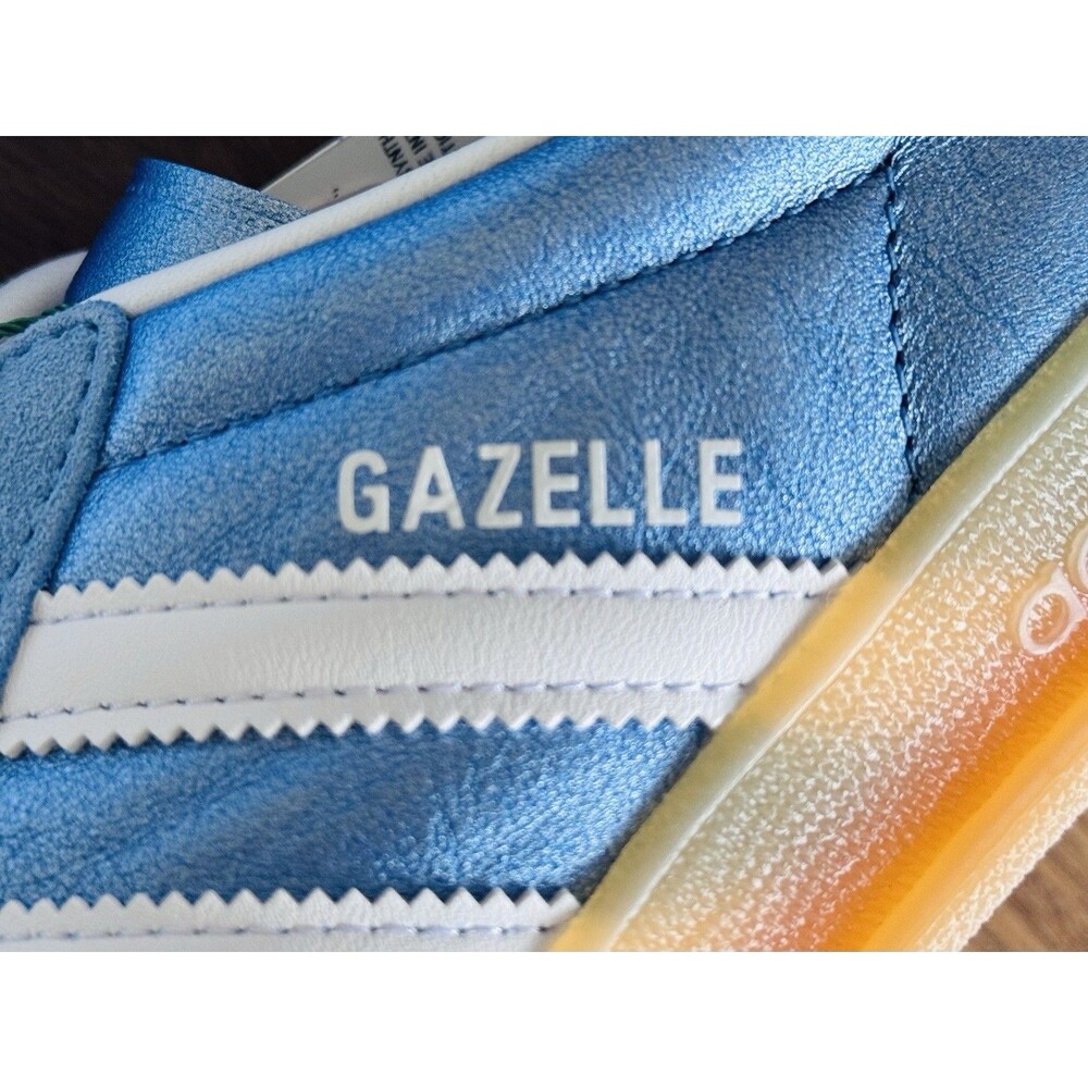 Women's Size 6.5 - adidas Gazelle Indoor Blue Metallic Gum W JS1407 NIB - Picture 4 of 9